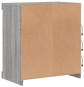 Aparador com luzes LED 60,5x37x67 cm cinzento sonoma