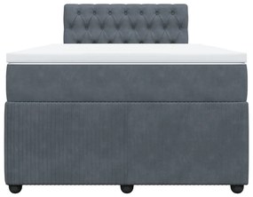 Cama boxspring com colchão 120x190 cm veludo cinzento-escuro