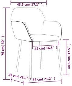 Cadeiras de jantar 2 pcs veludo cinzento-claro