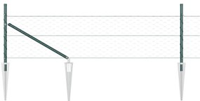 Cerca Hexagonal vidaXL Verde 0.5x100 m Aço