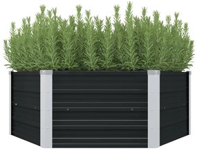 Canteiro jardim elevado 129x129x45 cm aço galvanizado antracite