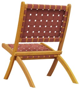 Cadeiras de jardim dobráveis 2pcs acácia maciça/tecido vermelho