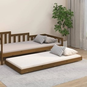 vidaXL Estrutura de cama 75x190cm madeira de pinho maciça castanho mel