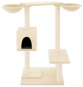 Árvore para gatos c/ postes arranhadores 82 cm cor creme