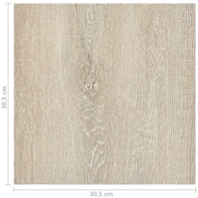 Tábuas de soalho autoadesivas 55 pcs 5,11 m² PVC bege