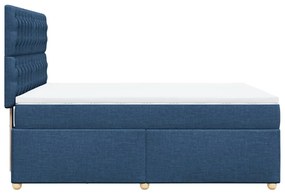 Cama com molas/colchão 140x200 cm tecido azul