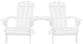 Cadeiras jardim Adirondack + mesa centro madeira abeto branco