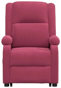 Poltrona elevatória de massagens veludo vermelho tinto