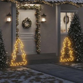 vidaXL Decoração árvore de Natal c/ luz e estacas 115 luzes LED 90 cm