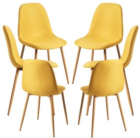 Pack 6 Cadeiras Teok Tecido - Amarelo