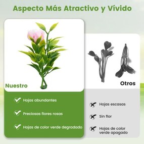 Conjunto de 2 bolas plantas artificiais 37 cm Bolas decorativas falsas com flores cor-de-rosa Verdes e rosas