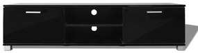 Móvel de TV 140x40,5x35 cm preto brilhante