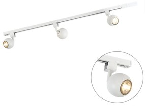 LED Sistema de calhas moderno inteligente branco monofásico com 3 GU10 Wifi - Gissi Moderno