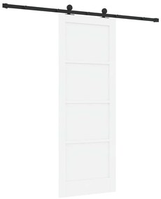 Kit de Porta Deslizante com Hardware 'ORKDAL'Branca de Madeira Maciça