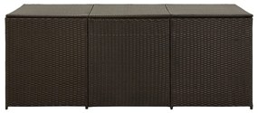 Caixa de arrumação para jardim 180x90x70 cm vime PE castanho