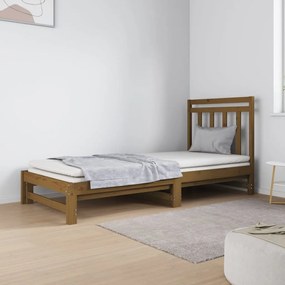 Estrutura sofá-cama de puxar 2x(90x190)cm pinho maciço castanho