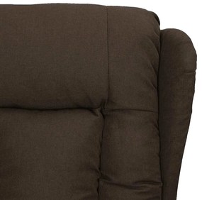 Poltrona elevatória de massagens tecido castanho-escuro