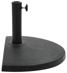 Base de guarda-sol semicircular poliresina 15 kg preto