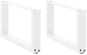Pés para mesa de centro em formato de U, 2 peças, branco, 60x(30-31) c