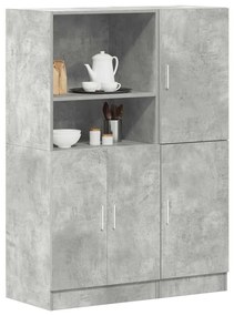 2 pcs armário de cozinha conjunto deriv. madeira cinza cimento