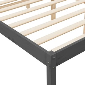 Cama para idosos king size 150x200 cm pinho maciço cinza