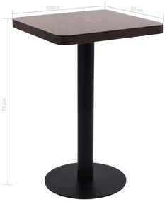 Mesa bistrô 50x50 cm MDF castanho-escuro