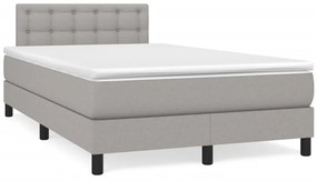 Cama boxspring com colchão 120x190 cm tecido cinzento-claro