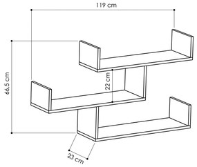 Estante City – Nogueira Branca – 64,6 cm x 170 cm x 24,2 cm