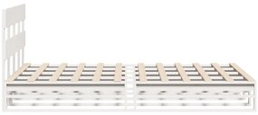 Cama sem colchão 140x190 cm madeira de pinho maciça branco