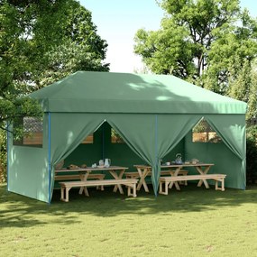 vidaXL Tenda p/ festas pop-up dobrável com 4 paredes laterais verde
