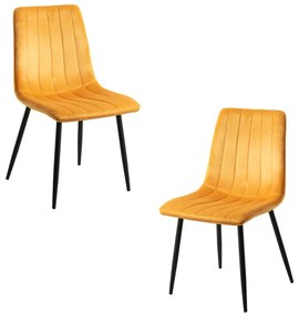 Pack 2 Cadeiras Liny Veludo - Amarelo
