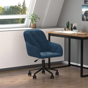 vidaXL Cadeira de escritório giratória veludo azul