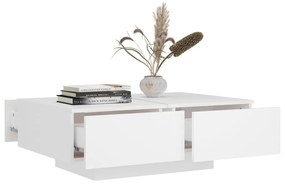 Mesa de Centro Davi com 4 Gavetas - Branco Mate - Design Moderno