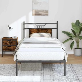 Estrutura cama s/ colchão derivados de madeira carvalho fumado