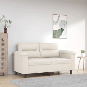 vidaXL Sofá de 2 lugares 120 cm couro artificial cor creme