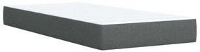 Cama com molas/colchão 90x190 cm tecido cinza-escuro