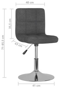 Cadeiras de jantar giratórias 2 pcs tecido cinzento-escuro