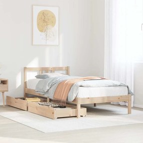 Cama sem colchão 75x190 cm madeira de pinho maciça