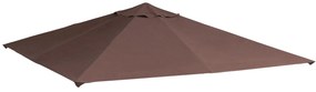 Outsunny Toldo de substituição de 3 x 3 m para barraca de jardim gazebo ao ar livre com 8 orifícios de drenagem e ventilação marrom