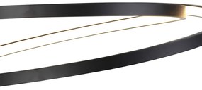 Candeeiro de suspensão de design preto 55 cm com LED regulável - Rowan Moderno,Design