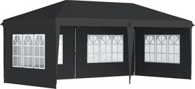Outsunny Tenda pop-up dobrável - tenda para eventos - 3 x 6 m 3 lados removíveis preto | Aosom Portugal