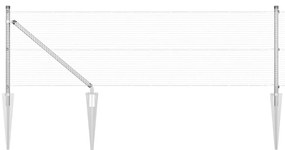 Cerca de Fio Soldado com 13 Postes de Estaca 0.5x50 m Aço Galvanizado