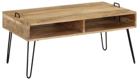 Mesa de centro em madeira de mangueira maciça 100x60x45 cm