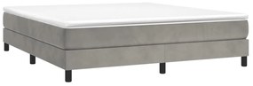 Estrutura de cama sem colchão 160x200 cm veludo cinzento-claro