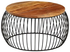 Mesa de centro Ø68 cm madeira recuperada maciça