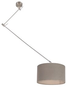 Candeeiro de suspensão em aço com abajur 35cm Taupe ajustável - Blitz Moderno