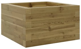 Vaso/floreira de jardim 40x40x23 cm madeira de pinho impregnada