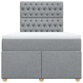 Cama com molas/colchão 120x200 cm tecido cinza-claro