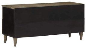 Móvel de TV 100x33x46 cm madeira de mangueira maciça preto