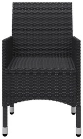 11 pcs conjunto de jantar para jardim preto